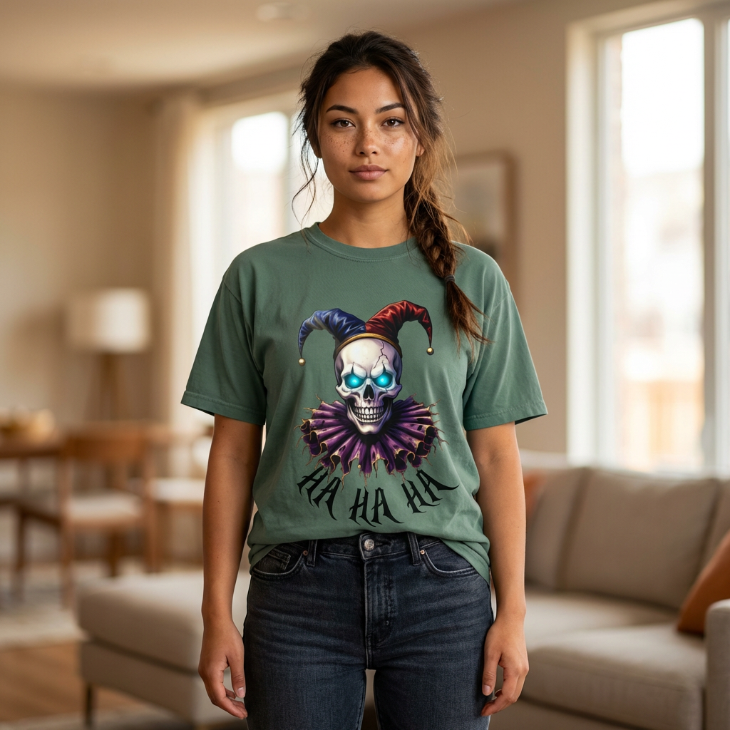 Jester Skull Tee — Gothic Joker Skull T-Shirt